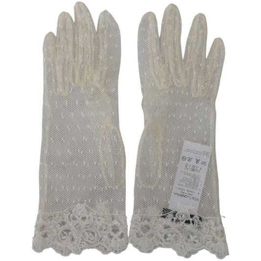 Chic White Wrist Length Gloves