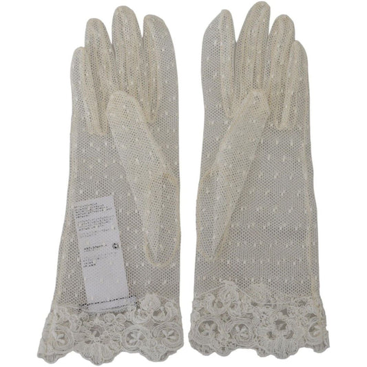 Chic White Wrist Length Gloves