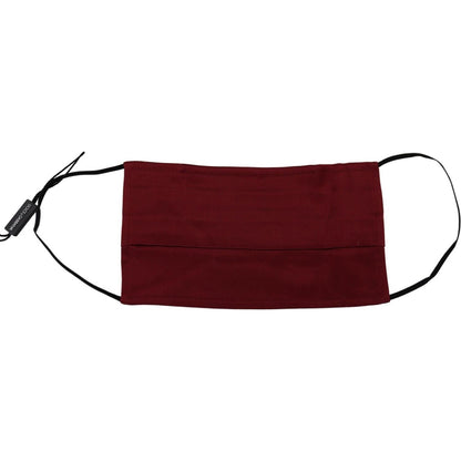 Dolce & Gabbana Maroon Silk Pleated Elastic Ear Strap One Size Face Mask