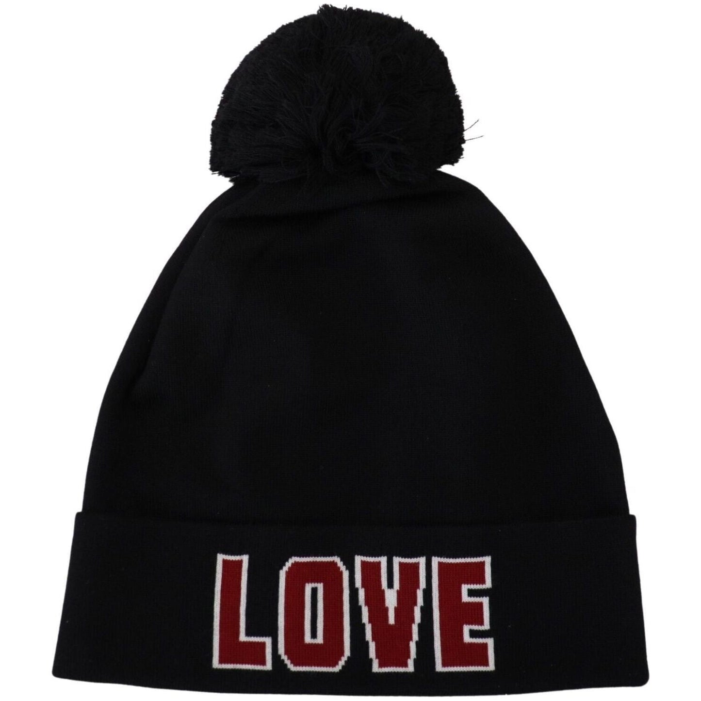 Elegant Black Virgin Wool Beanie