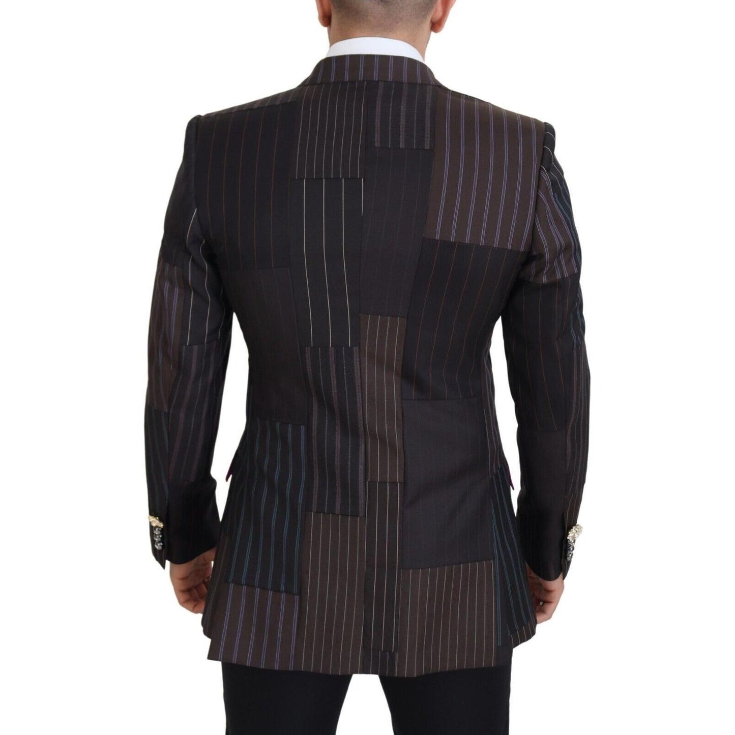 Multicolor Wool Silk Blend Slim Fit Blazer