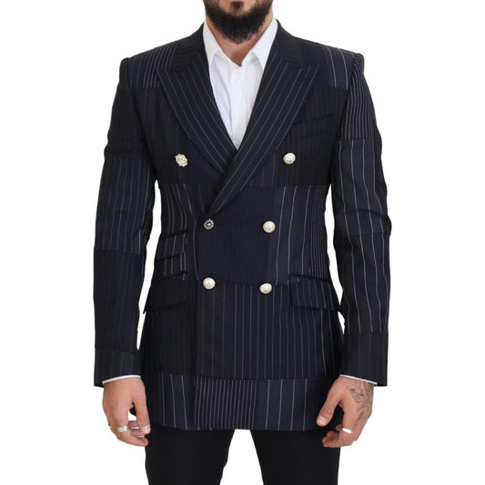 Elegant Navy Slim-Fit Double Breasted Blazer