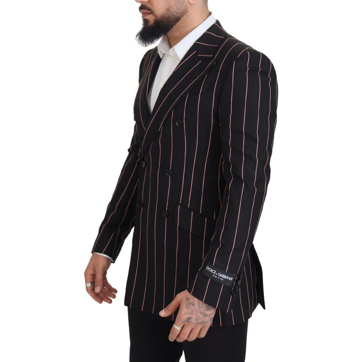 Elegant Slim Fit Double-Breasted Black Blazer