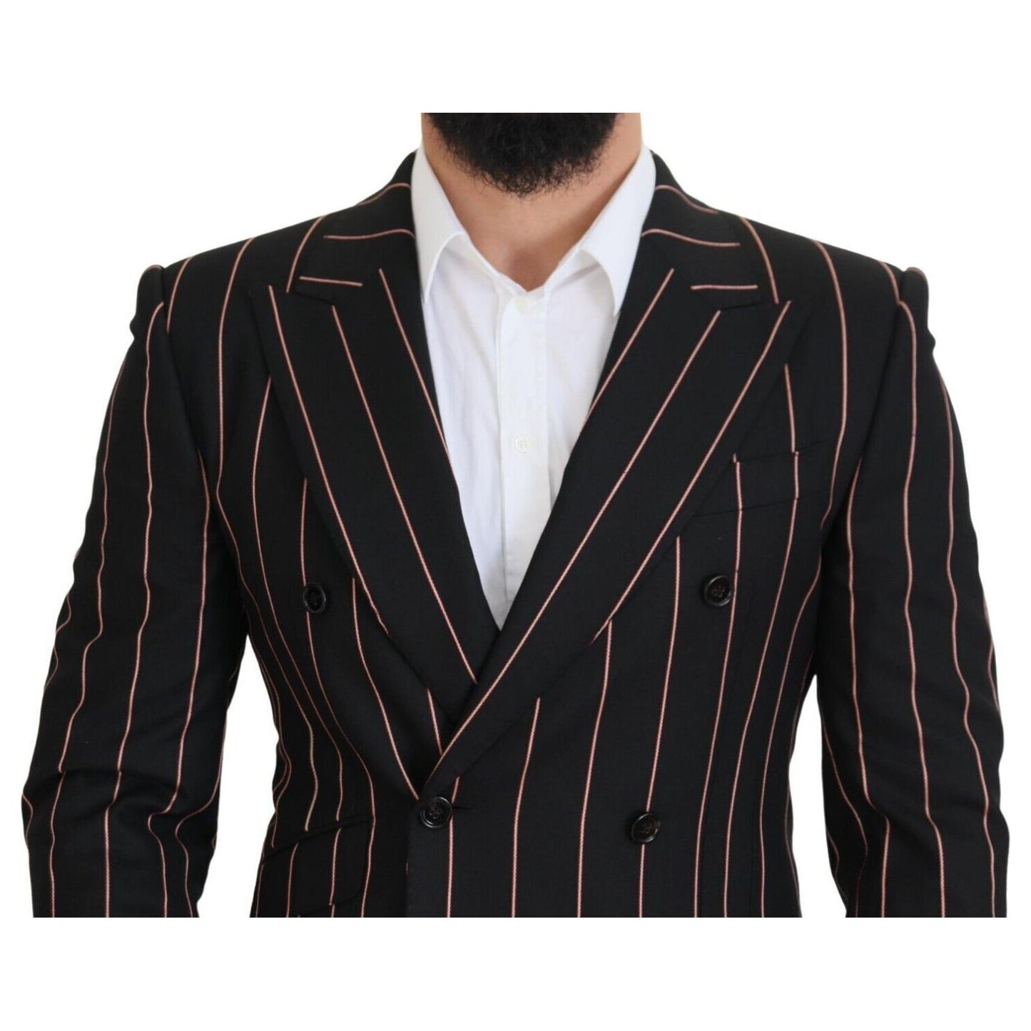 Elegant Slim Fit Double-Breasted Black Blazer