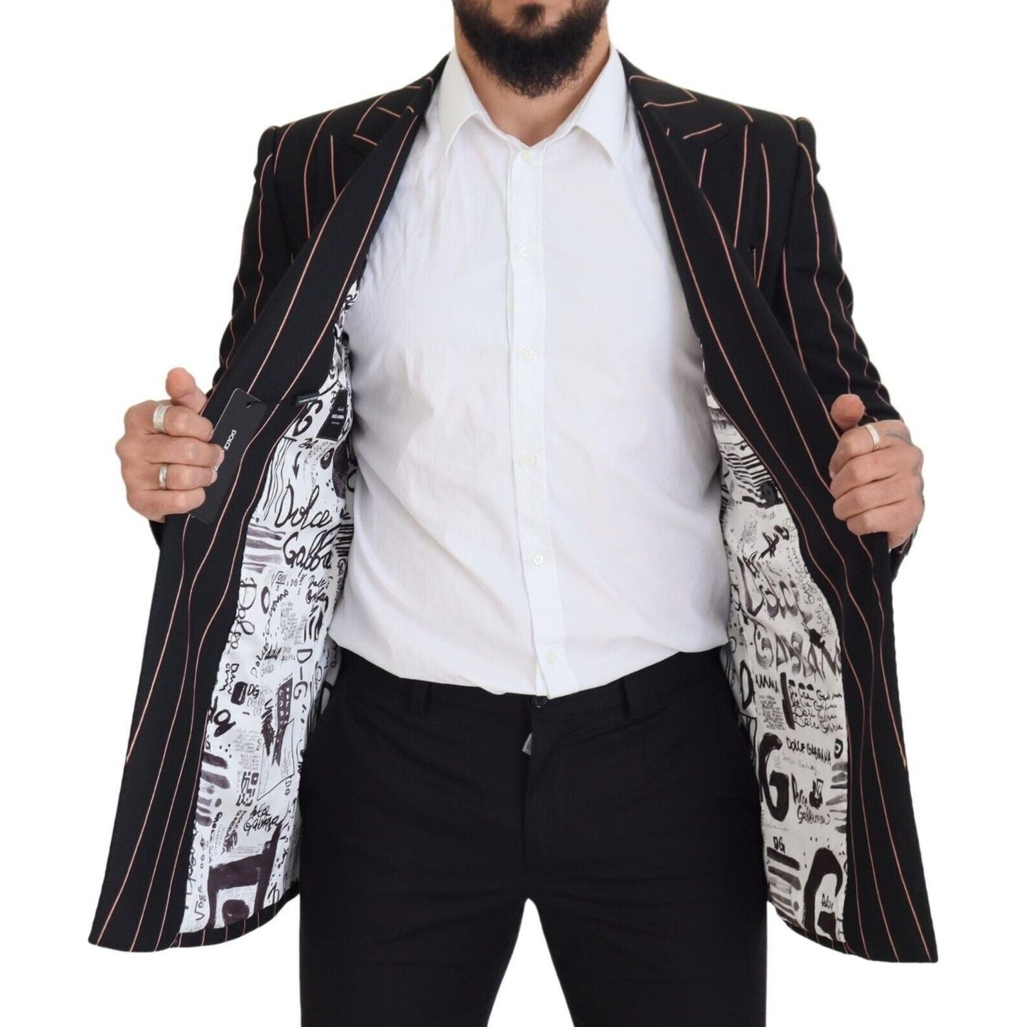 Elegant Slim Fit Double-Breasted Black Blazer