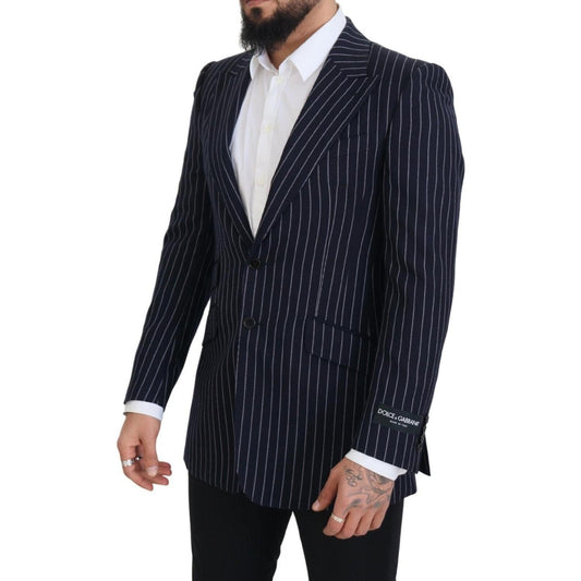 Elegant Navy Slim Fit Wool Blazer