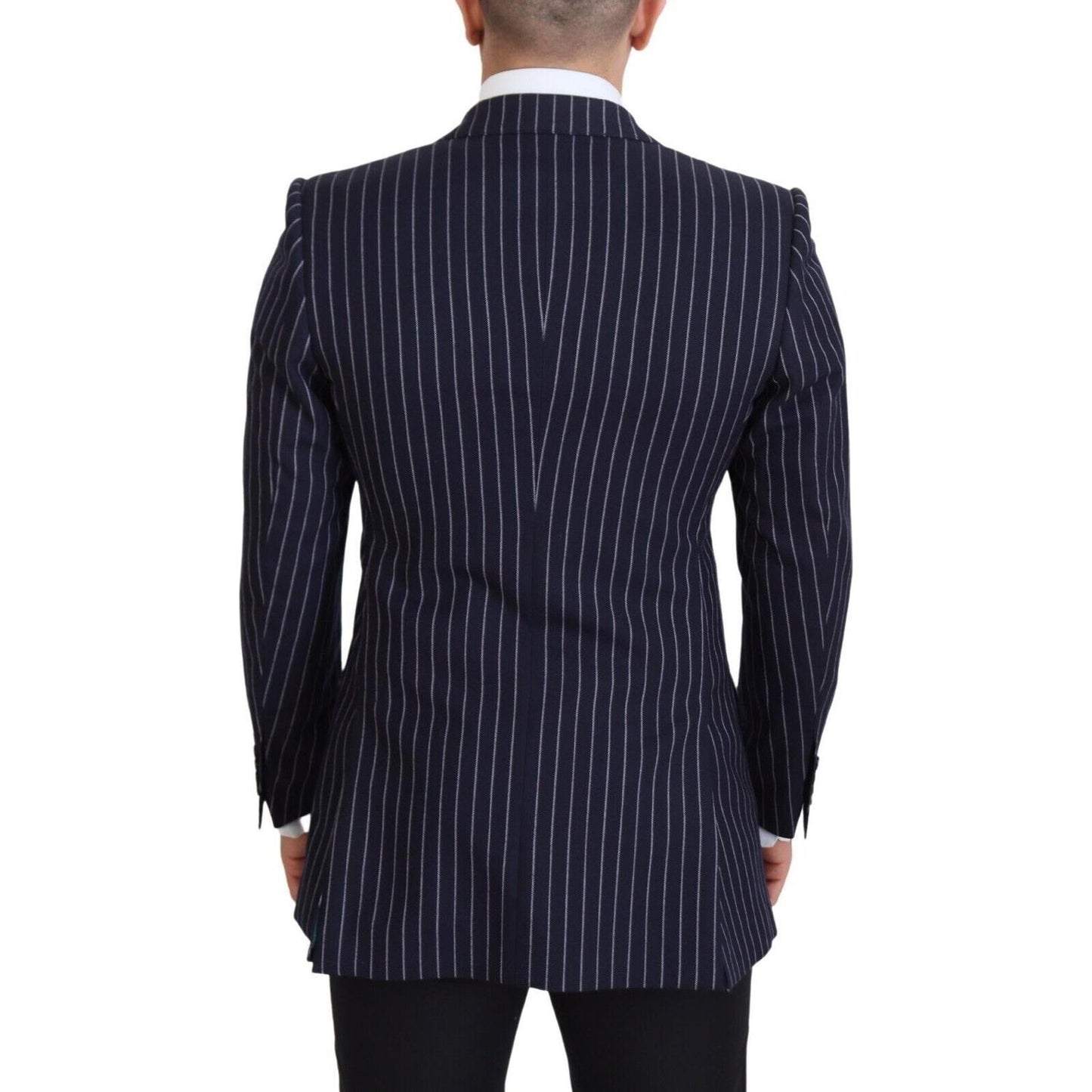 Elegant Navy Slim Fit Wool Blazer