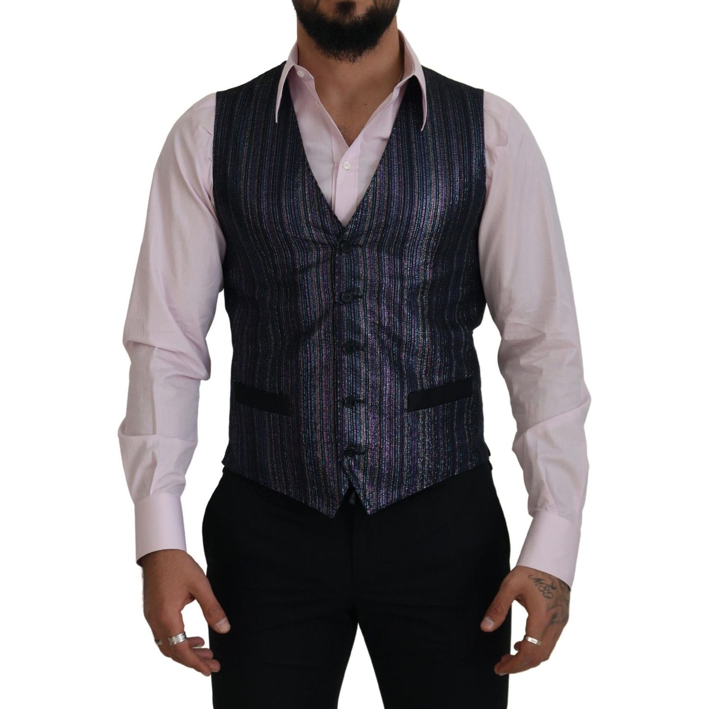 Multicolor Formal Dress Vest Luxury Blend