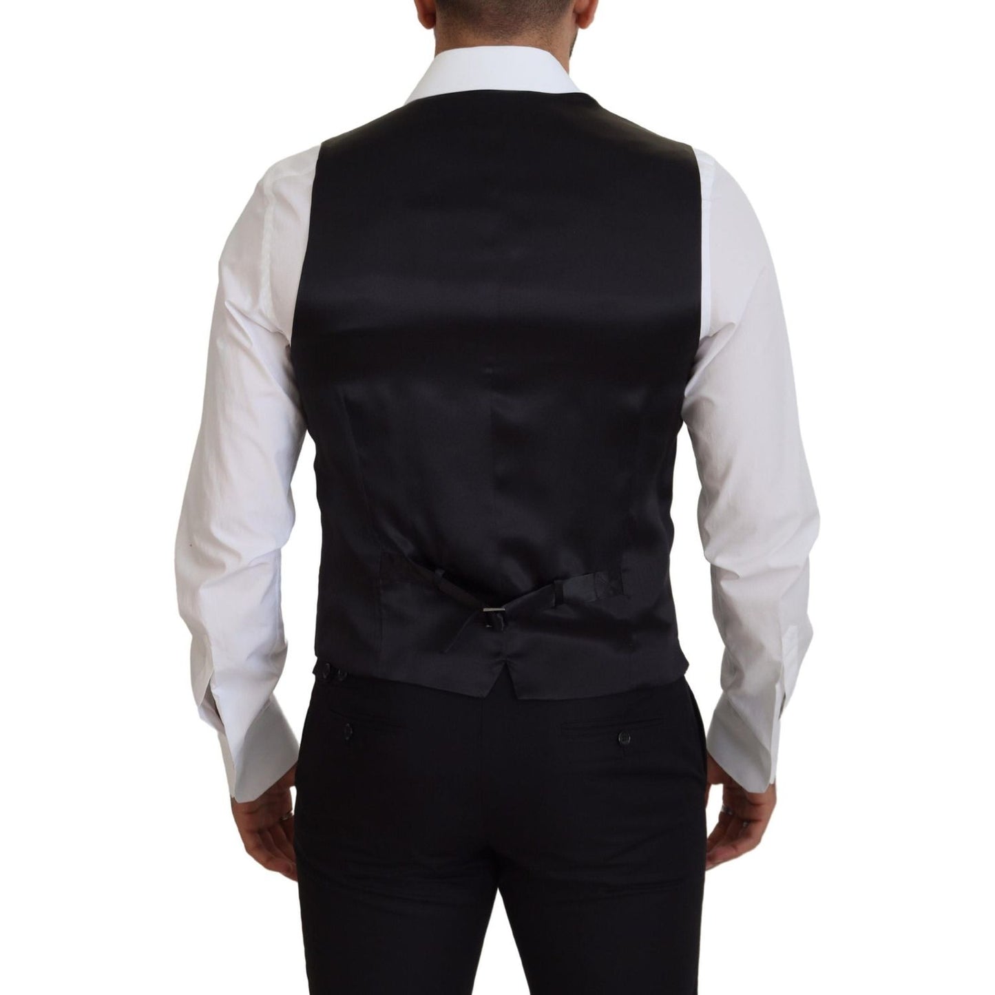 Elegant Black Single-Breasted Dress Vest