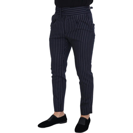 Sophisticated Blue Wool Blend Trousers