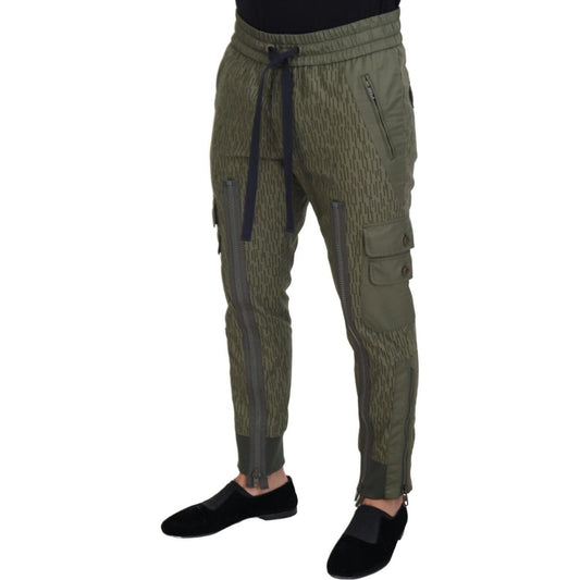 Elegant Green Cotton Blend Pants