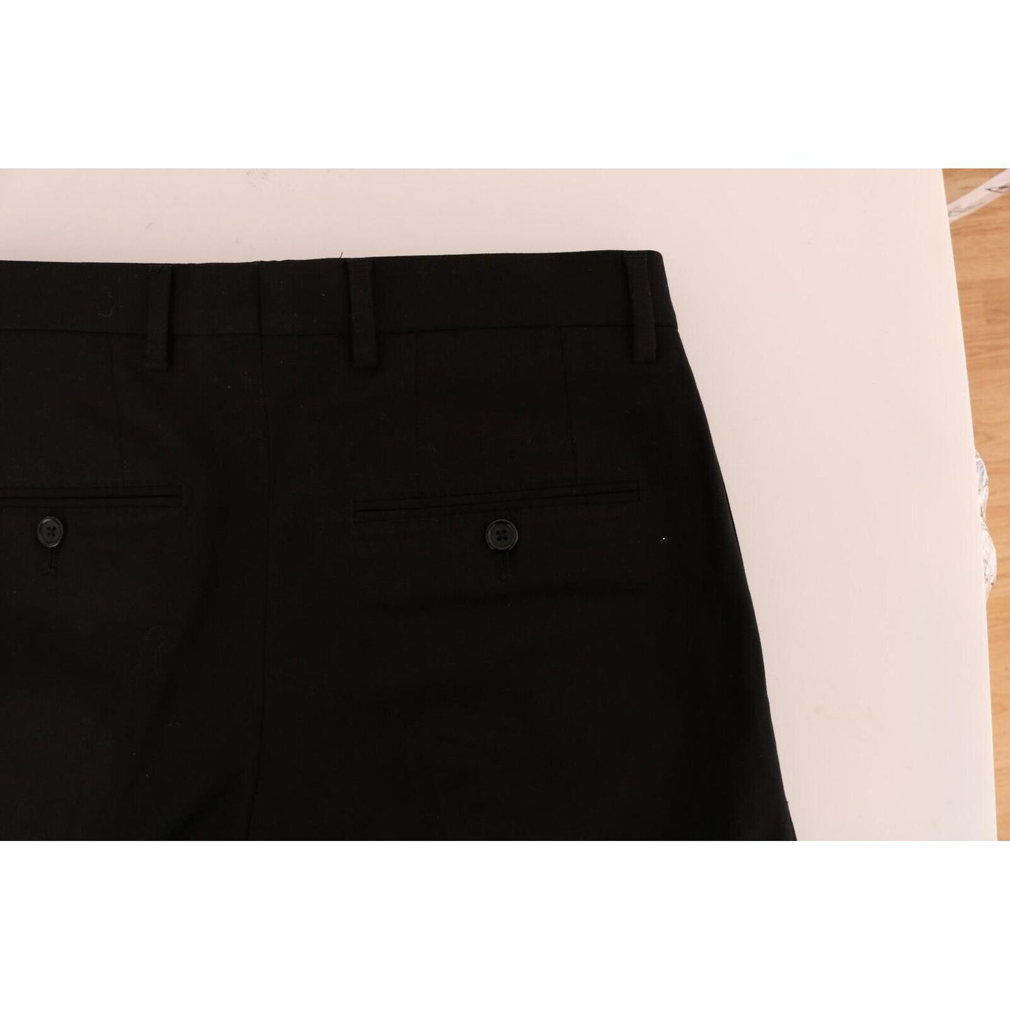 Elegant Black Cotton Stretch Pants