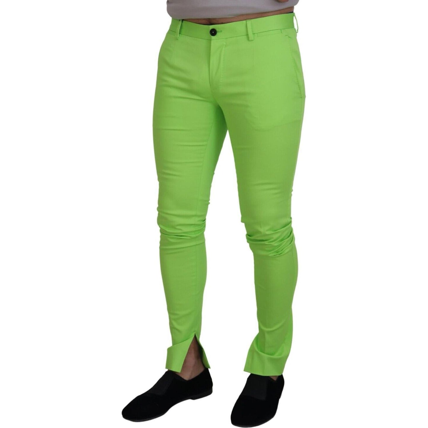 Elegant Light Green Cotton Chinos