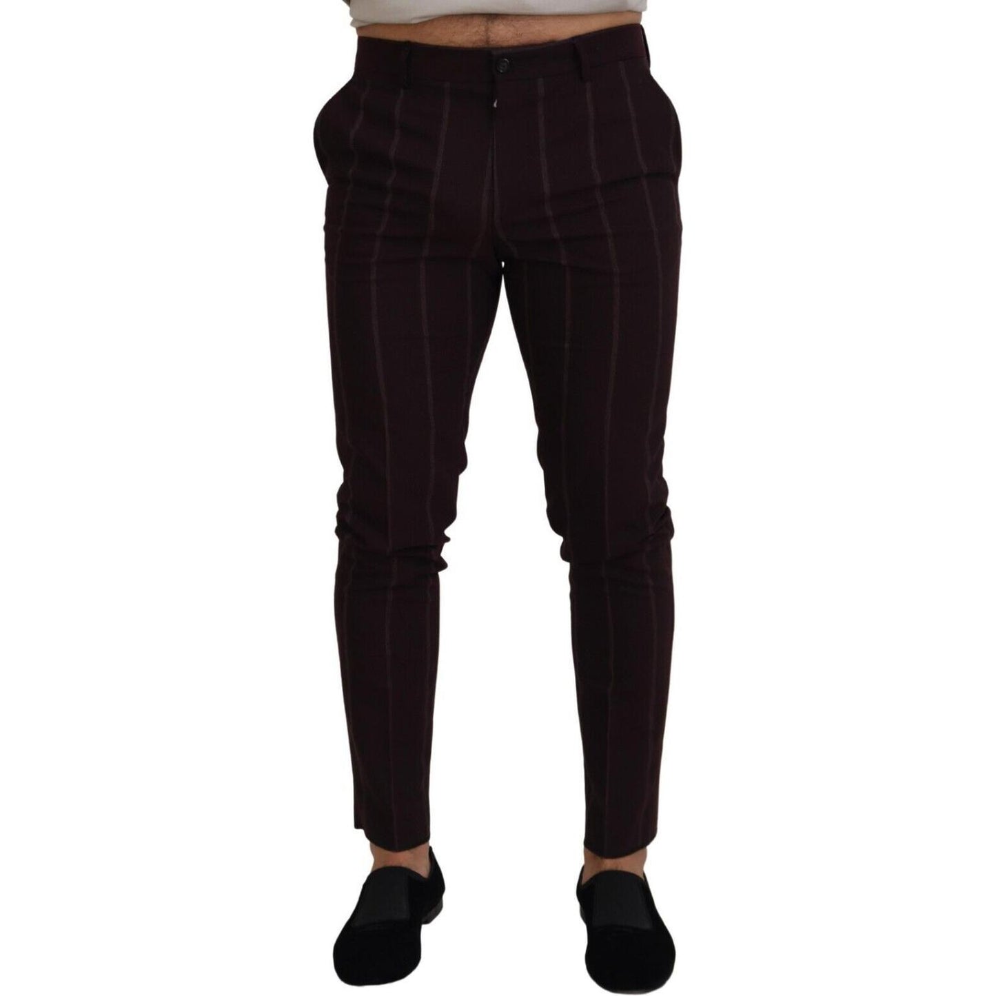 Elegant Brown Wool Blend Trousers