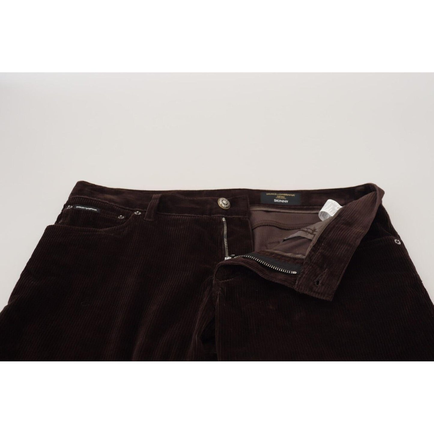 Elegant Brown Silk Blend Trousers