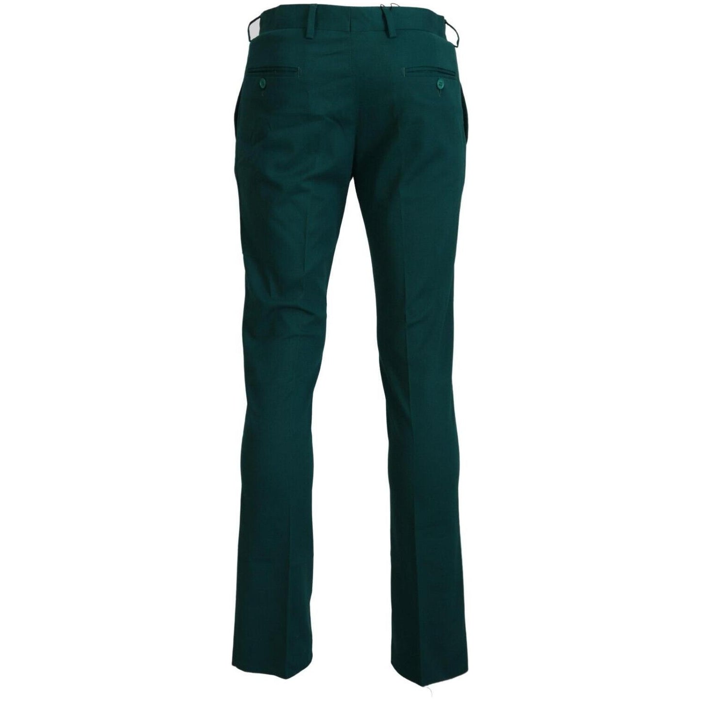 Elegantly Tailored Green Pure Cotton Pants