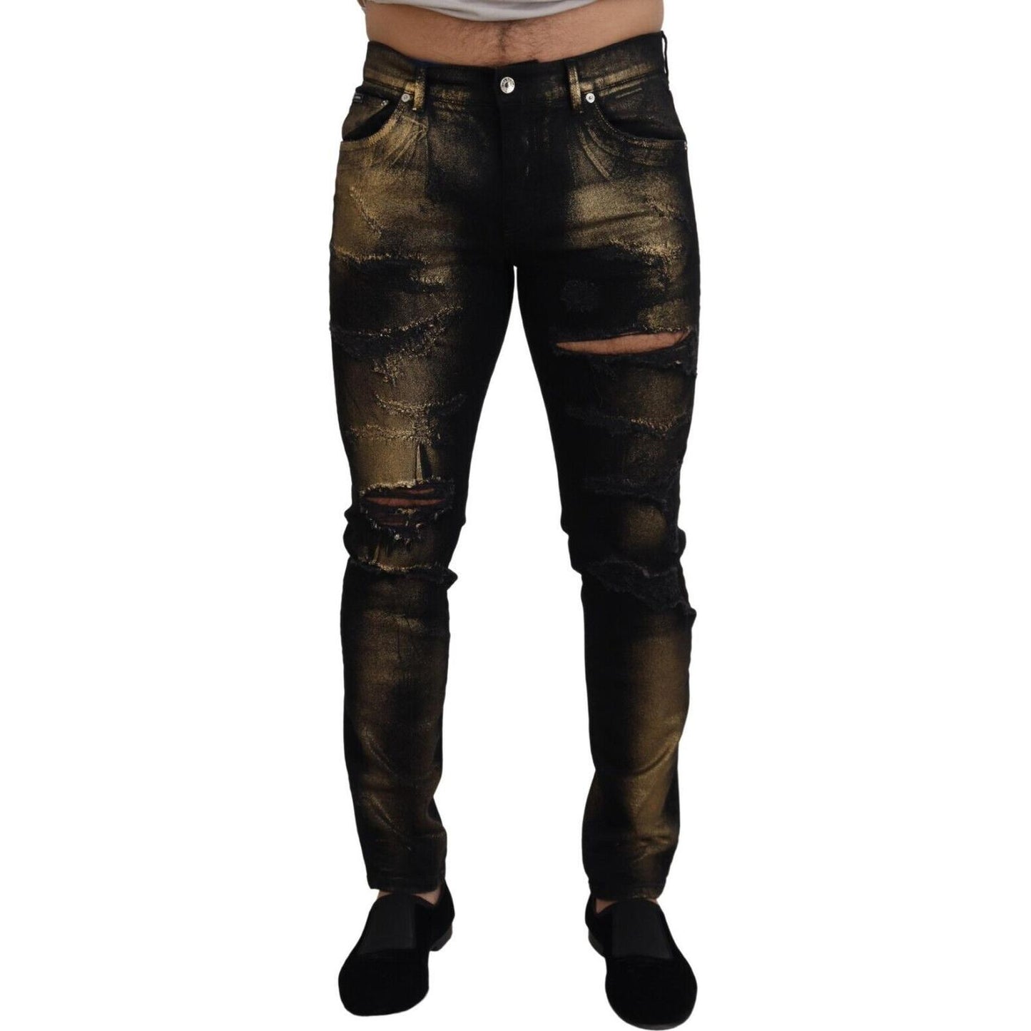 Elegant Black Gold Dust Jeans