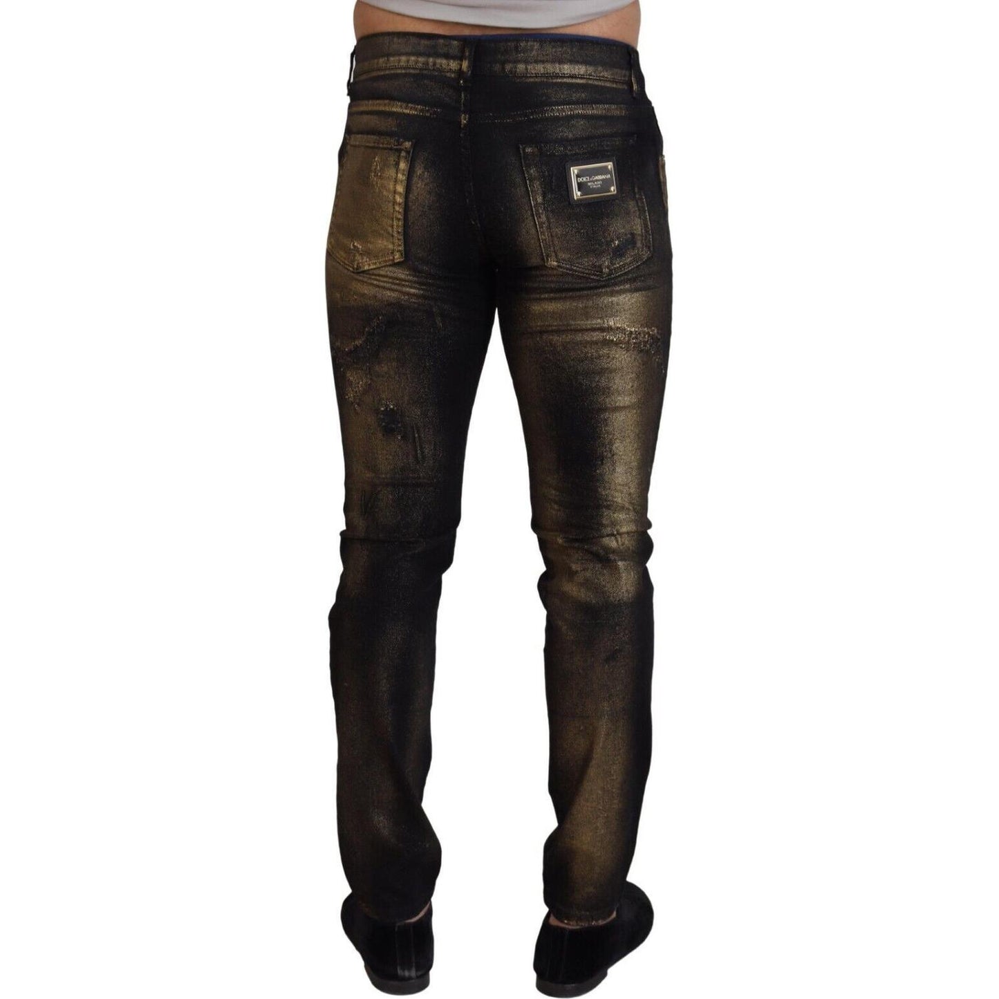 Elegant Black Gold Dust Jeans