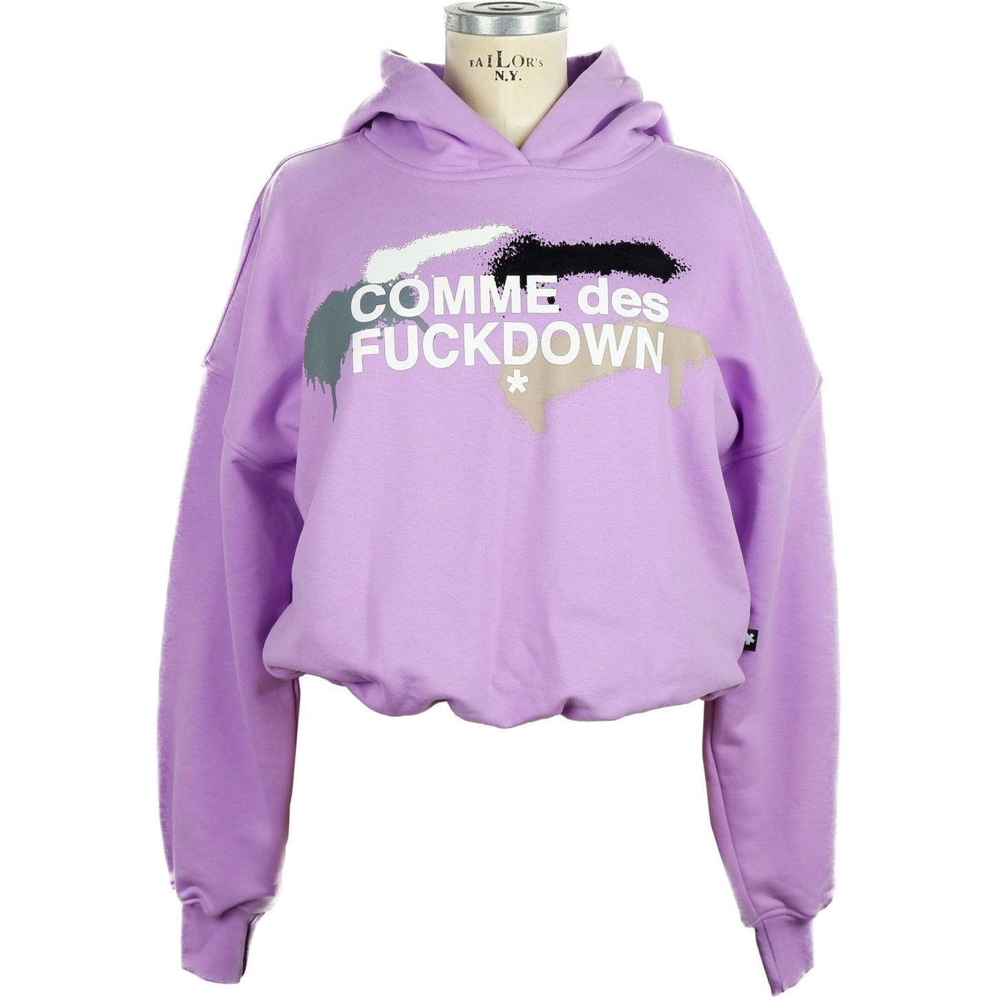 Chic Purple Hooded Sweatshirt with Logo Print