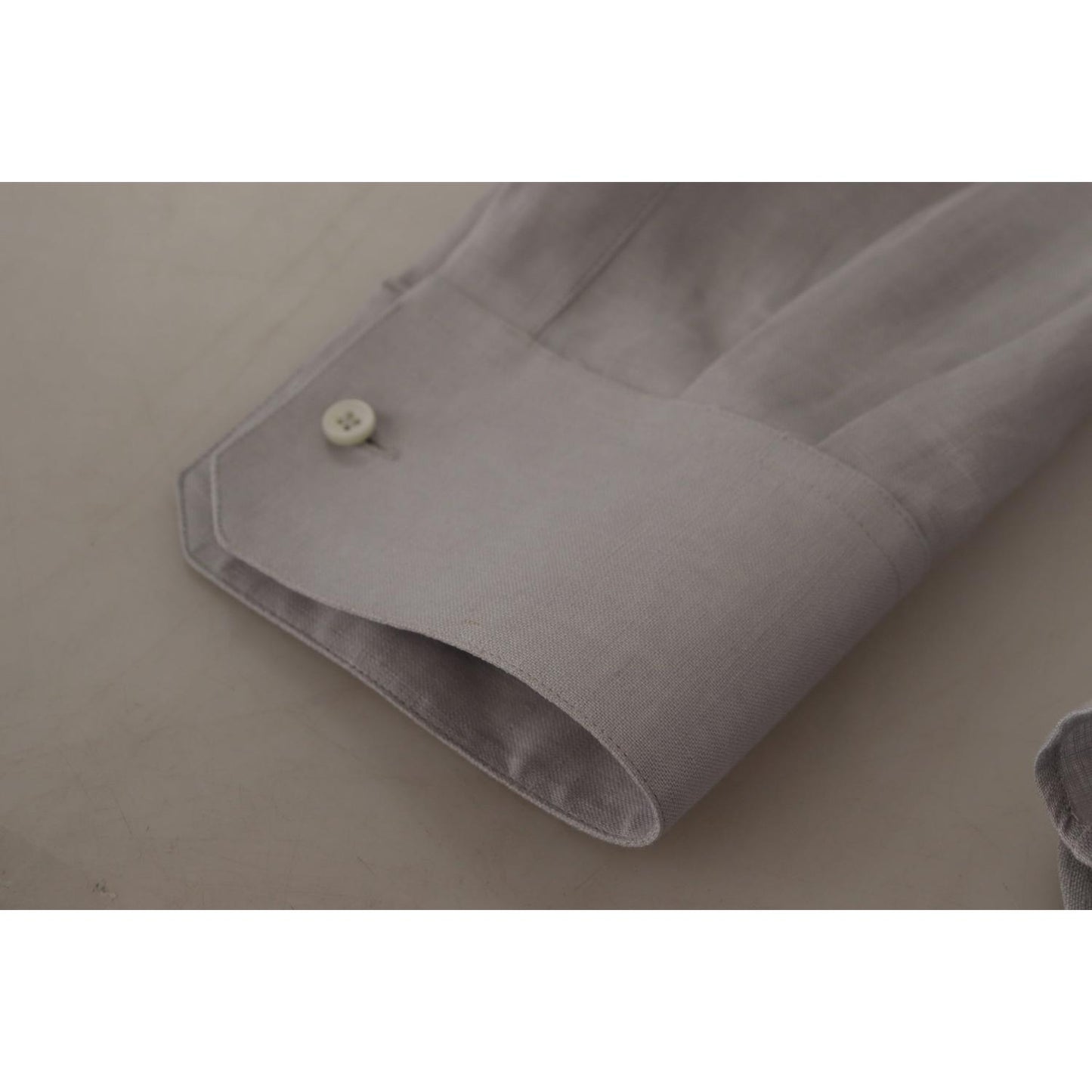 Elegant Grey Slim Fit Linen Shirt