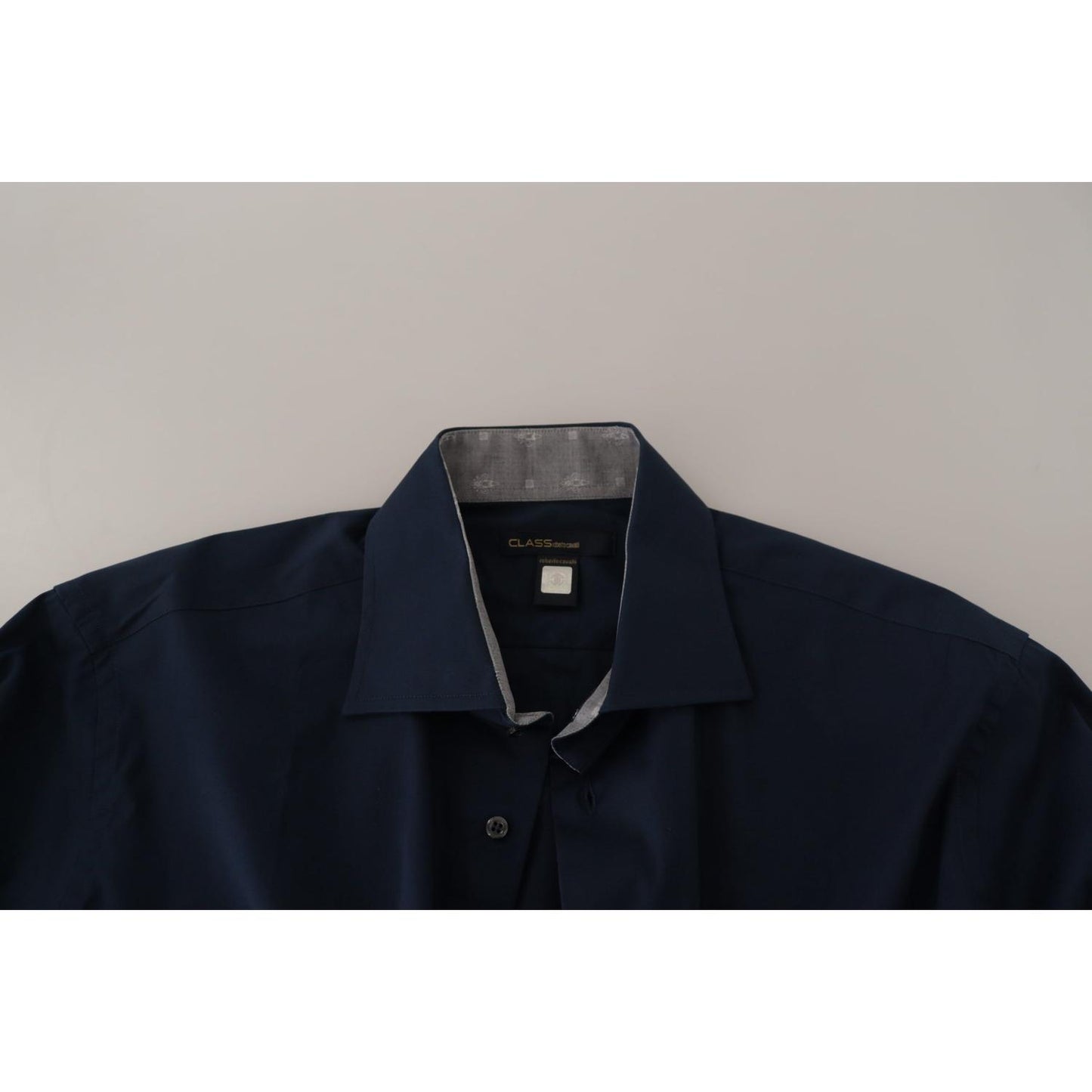 Navy Elegance Cotton Dress Shirt