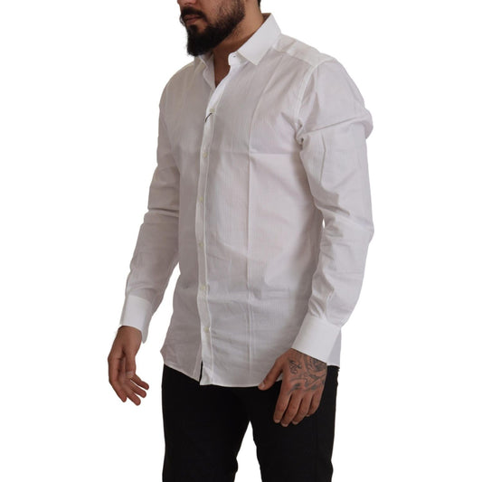 Elegant White Cotton Dress Shirt