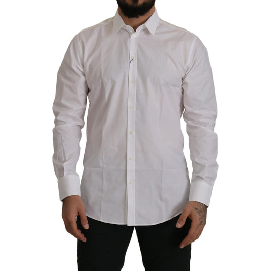 Elegant Slim Fit White Martini Dress Shirt