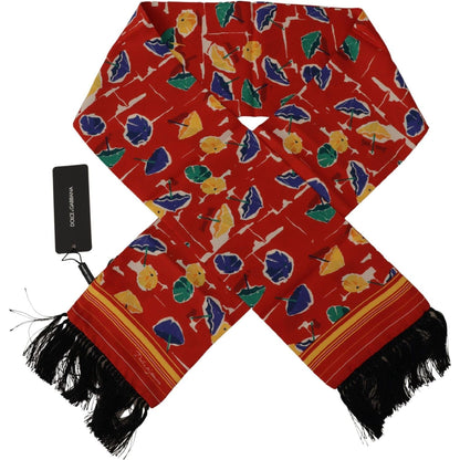 Dolce & Gabbana Multicolor DG Umbrellas Print Shawl Fringe Scarf