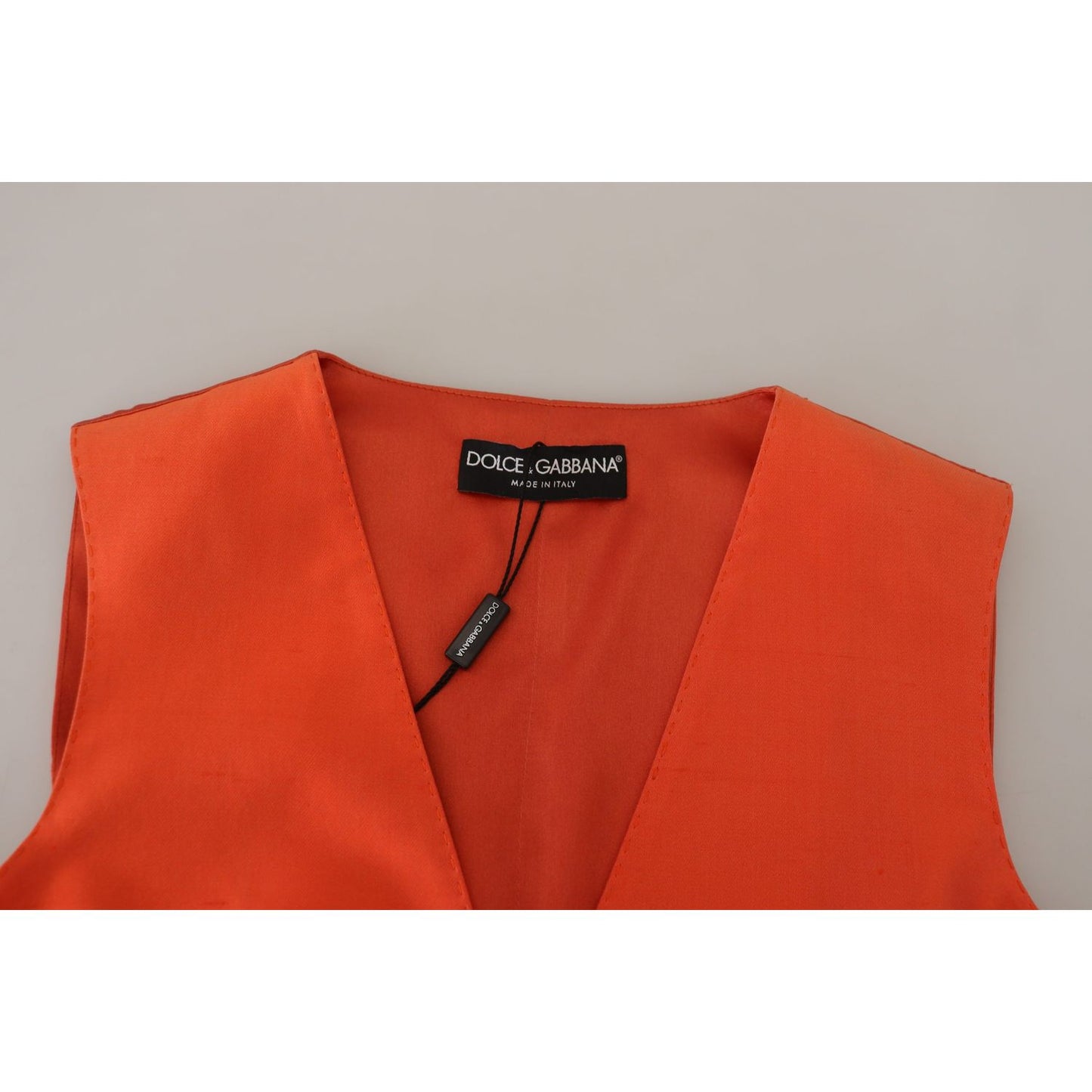 Elegant Orange Silk Waistcoat