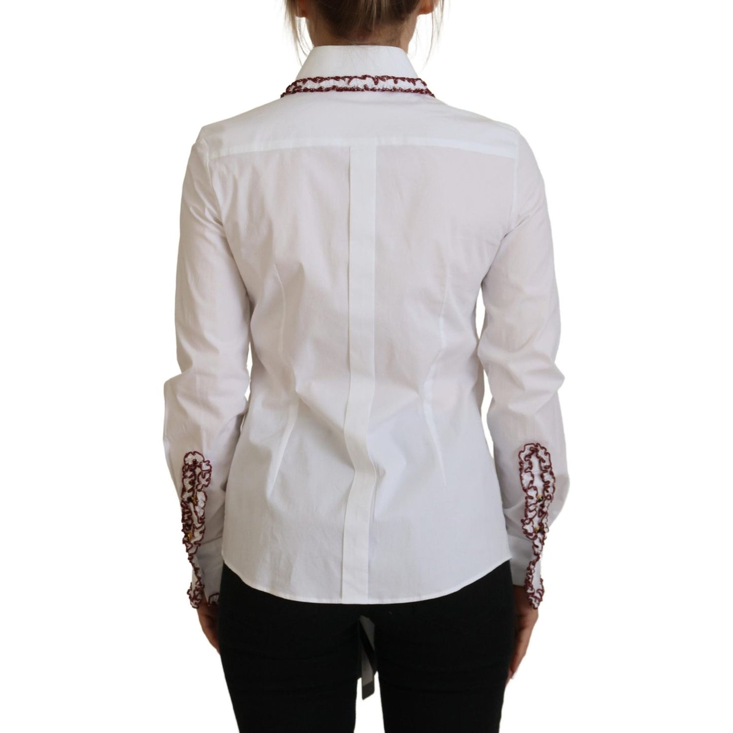 Elegant White Cotton Polo Top