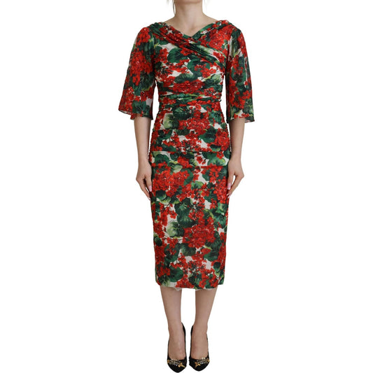 Enchanting Floral Print Sheath Dress Dolce & Gabbana