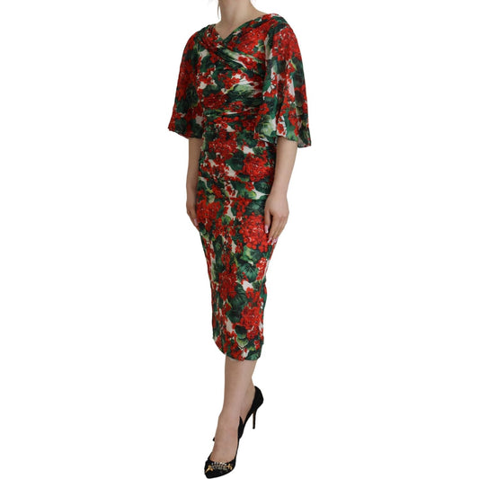 Enchanting Floral Print Sheath Dress