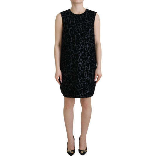 Elegant Leopard Pattern Mini Shift Dress Dolce & Gabbana