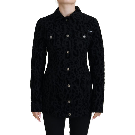 Dolce & Gabbana Chic Leopard Pattern Denim Jacket Dolce & Gabbana