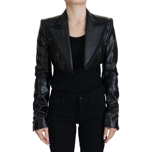 Elegant Cropped Black Designer Jacket