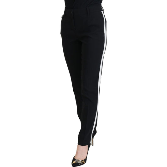 Elegant Black Wool-Silk Pants Dolce & Gabbana