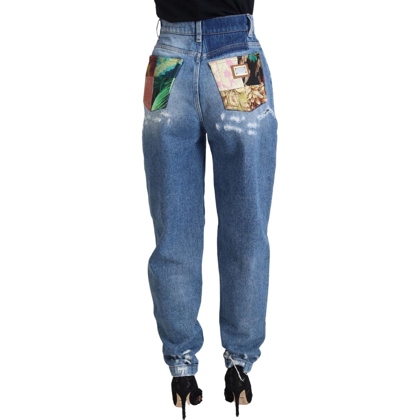 Chic Tattered Denim Pants - Indigo Essence