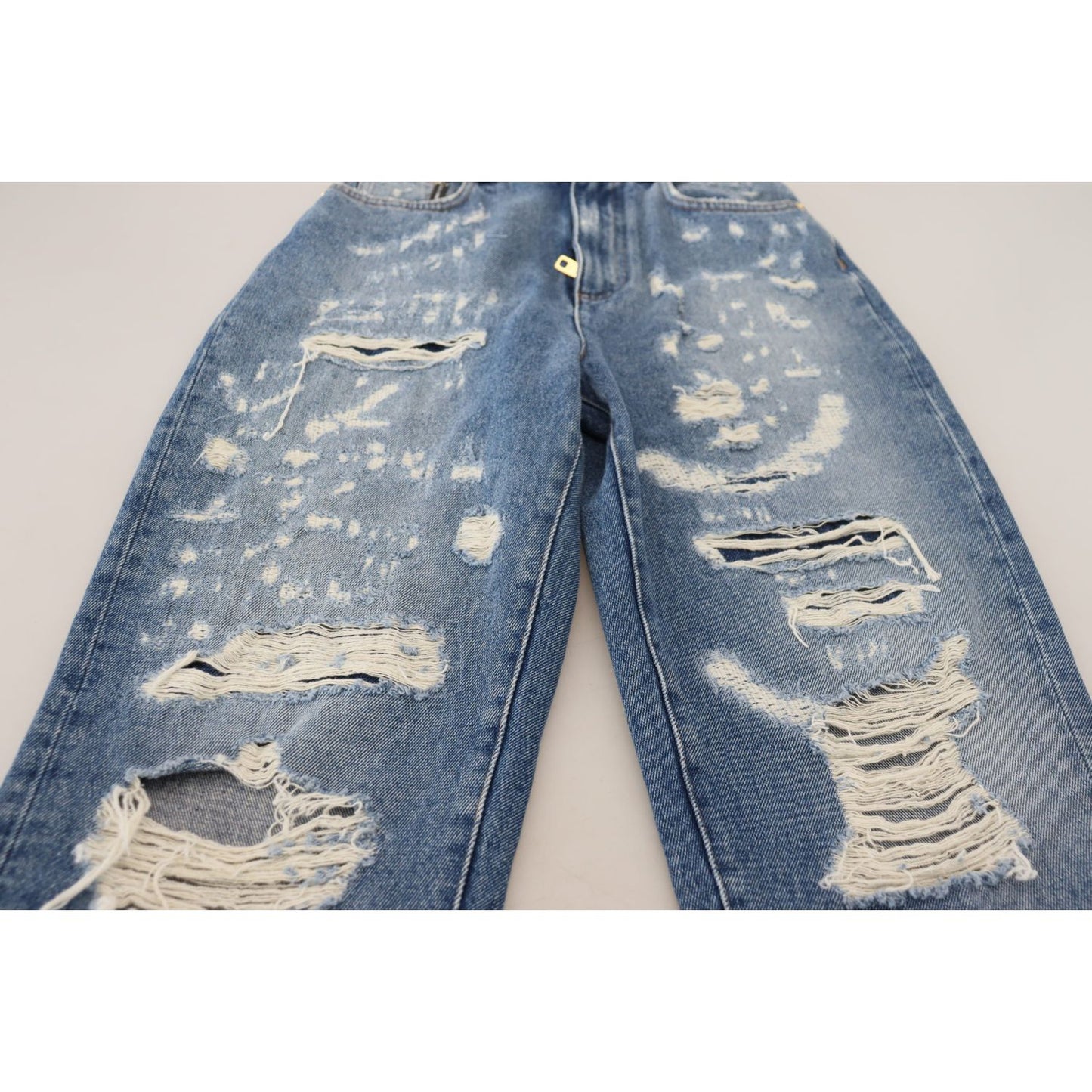 Chic Tattered Denim Pants - Indigo Essence