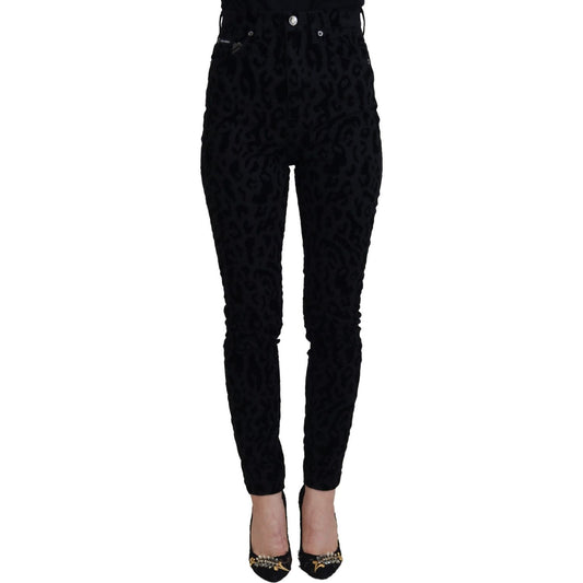 Dolce & Gabbana Chic Leopard Print Denim Elegance Jeans & Pants Dolce & Gabbana