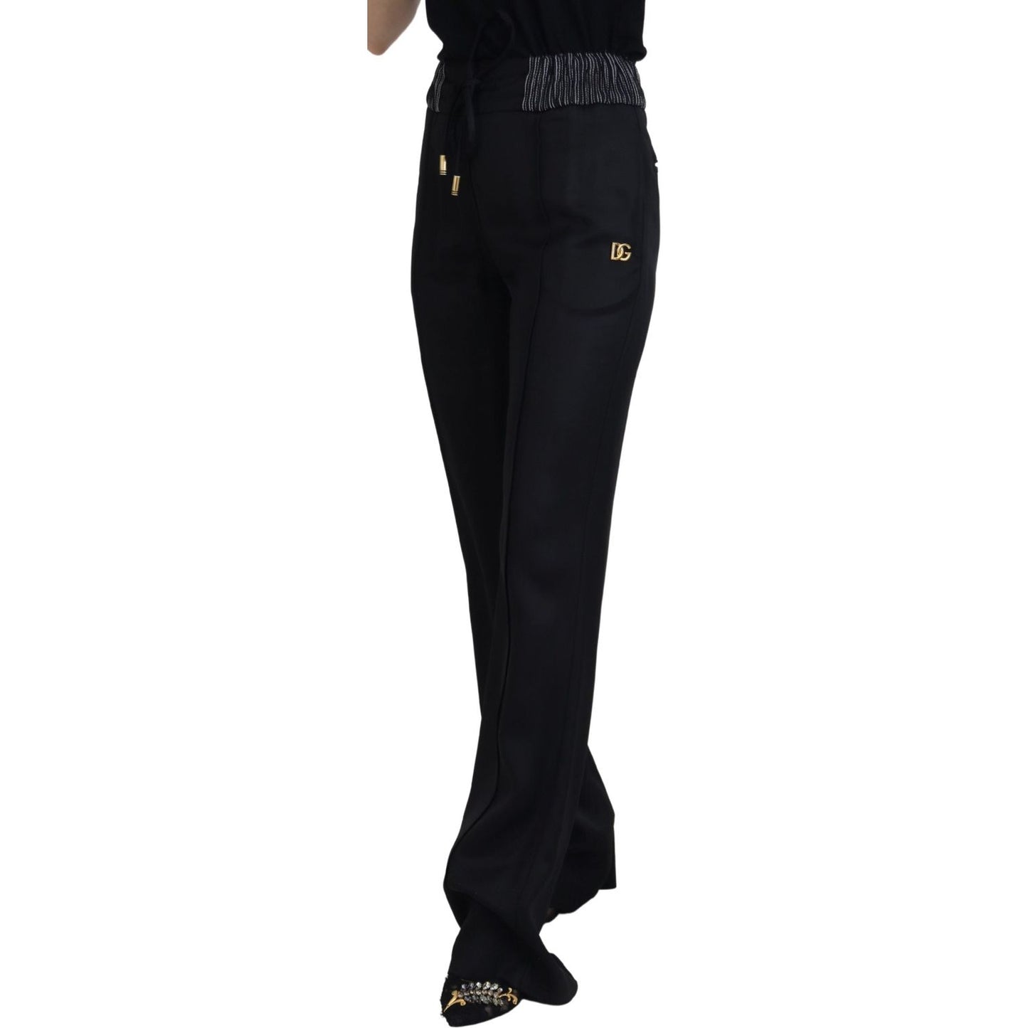 Elegant Black Cotton Pants