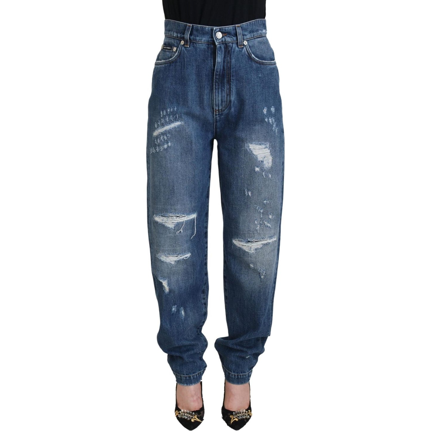 Elegant Tattered Denim Jeans