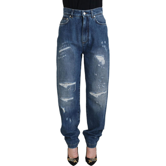 Elegant Tattered Denim Jeans