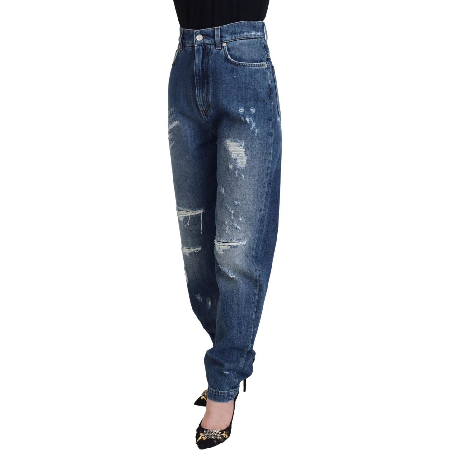 Elegant Tattered Denim Jeans