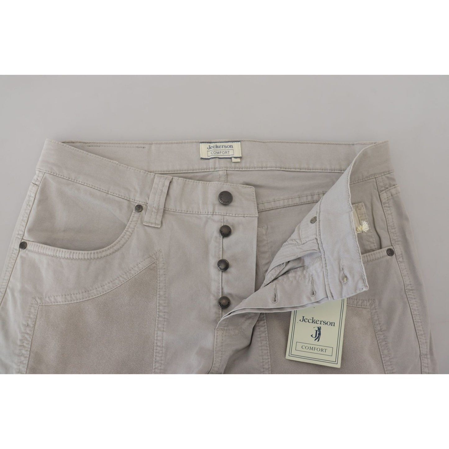 Elegant Gray Cotton Blend Pants