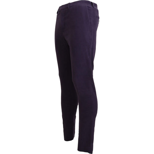 Elegant Purple Cotton Trousers