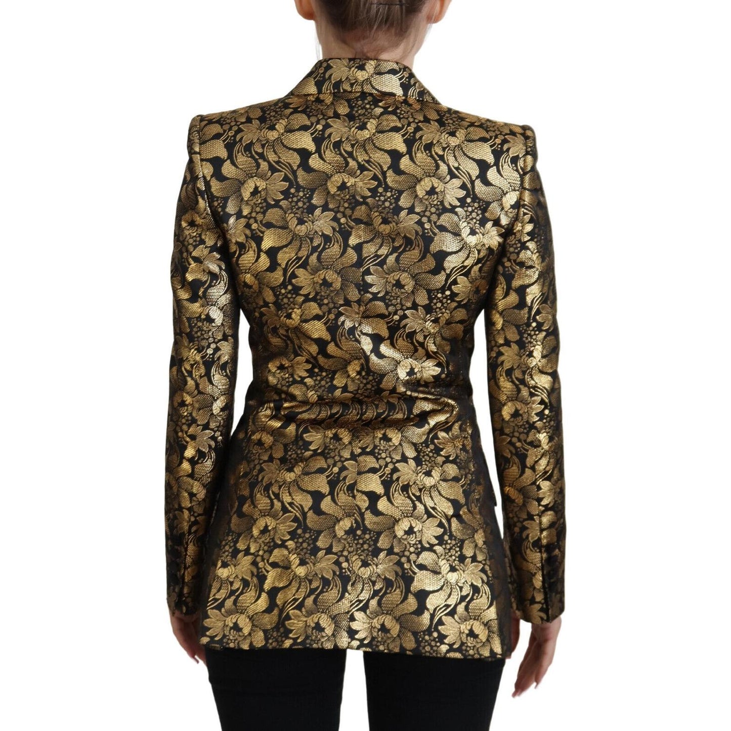 Elegant Black and Gold Floral Jacket