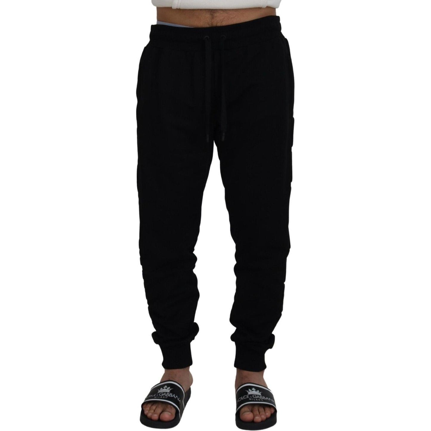 Elegant Black Cotton Jogger Pants