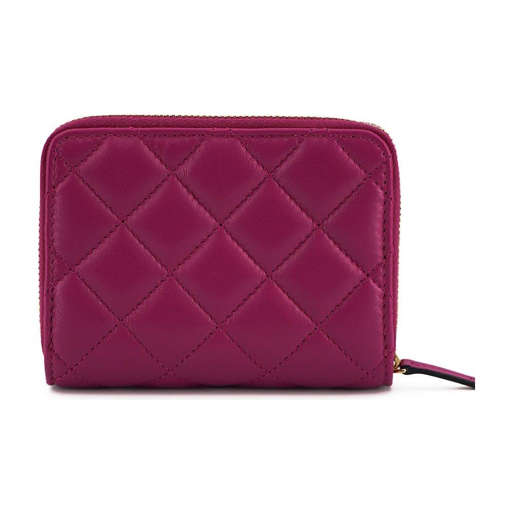 Versace Purple Nappa Leather Bifold Zip Around Wallet WOMAN WALLETS