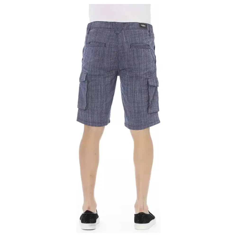 Chic Blue Cotton Cargo Shorts