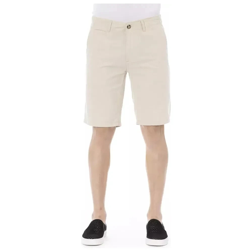 Beige Cotton Bermuda Shorts